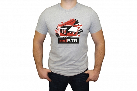 T-shirt redBTR grey, size XXL